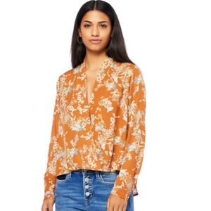 Floral Chiffon Surplice Top